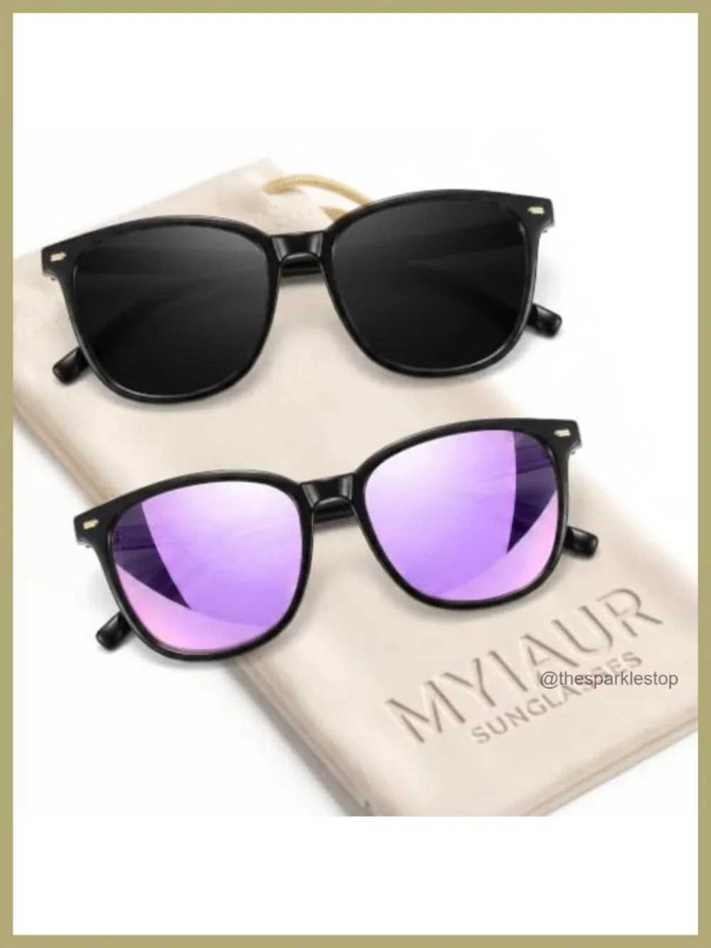Polarized Sunglasses for Women UV400 Protection Oversized Square Shades 2 Pack